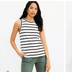 LOFT Stripe Sleeveless Tank Size Medium